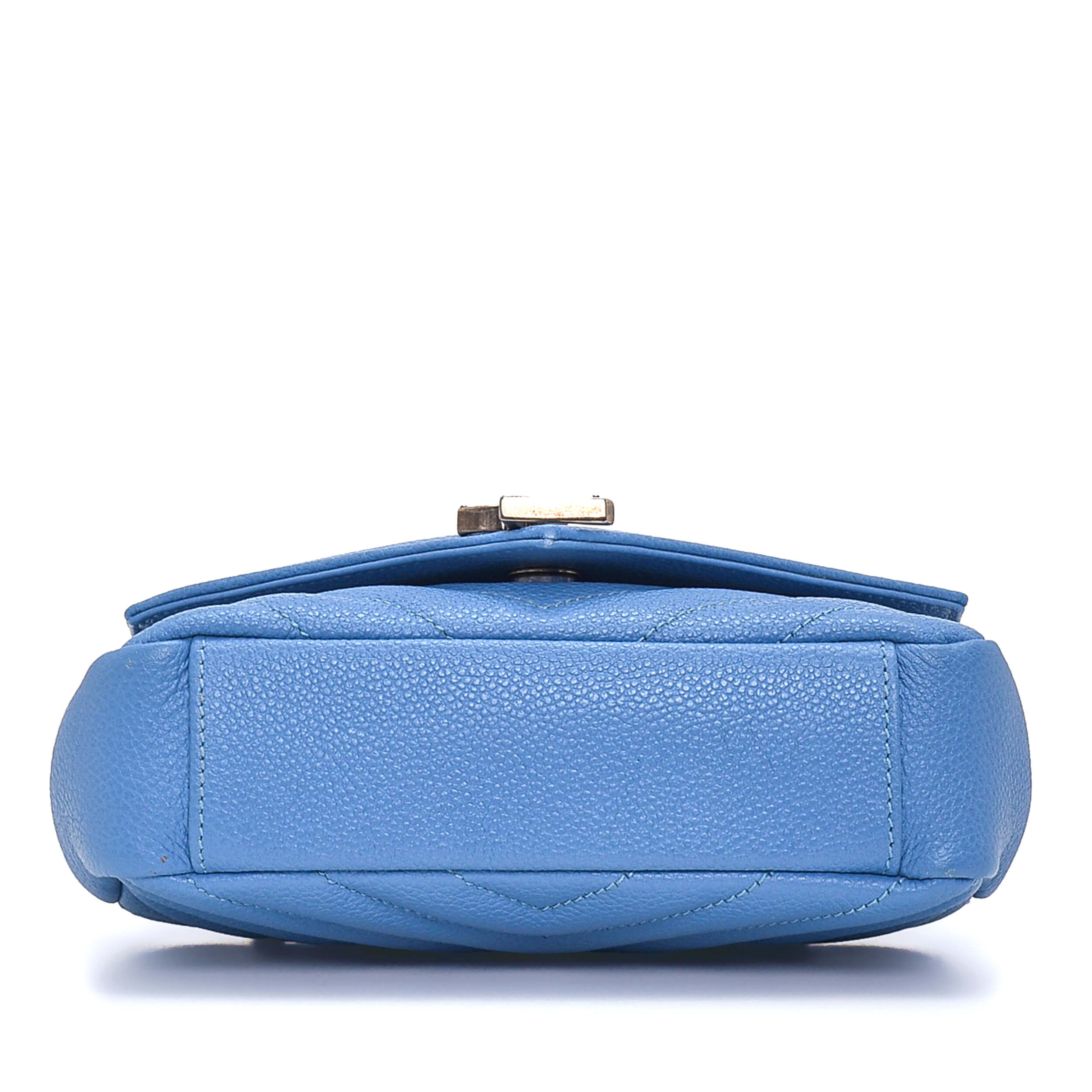 Yves Saint Laurent - Blue Chevron Mini College Bag